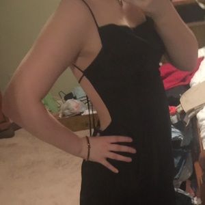 black Odessa prom dress